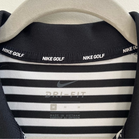Nike Dri-FIT Victory Men's Striped Golf Polo Black White Stripe Size Medium - Picture 6 of 11